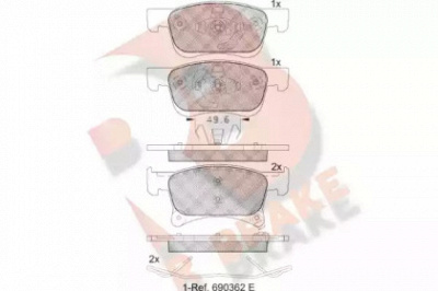 R BRAKE rb2221 -  Комплект тормозных колодок, дисковый тормоз